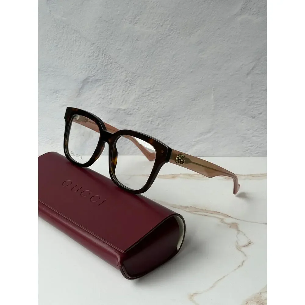 NEW Gucci GG0958O Brown Pink Square Eyeglass Frames